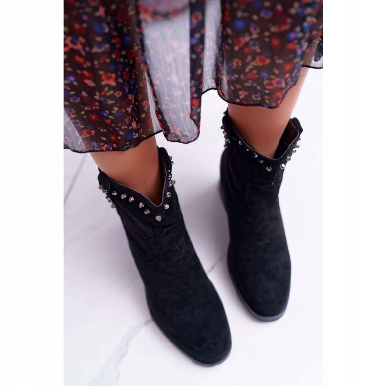 SEA Kvinnors stövlar på kil Flat Heel Varm över fotleden Svart Deminis 2