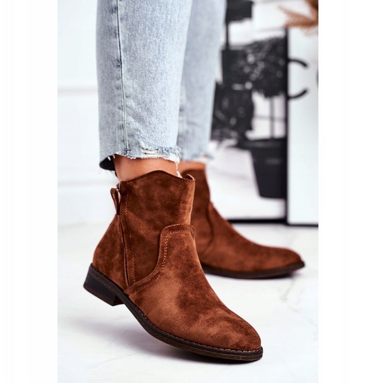 EVE Dam stövlar Cowboy Flat Heel Camel Plemmi brun 1