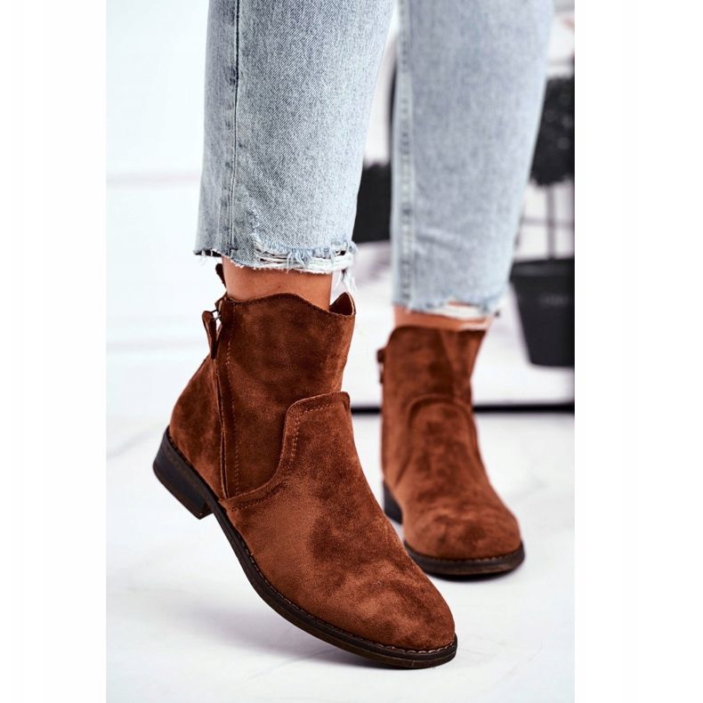EVE Dam stövlar Cowboy Flat Heel Camel Plemmi brun 2