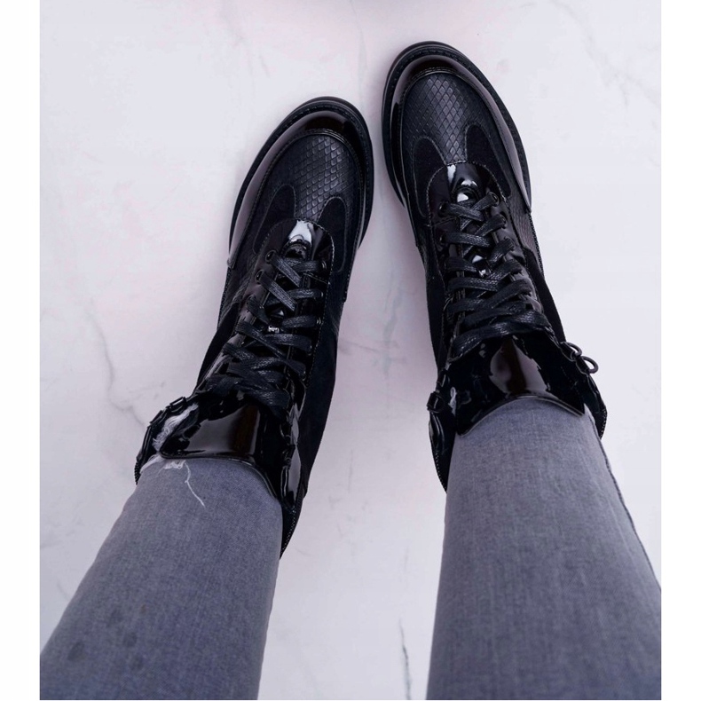 Kvinnors höga stövlar Black Trappers Nemtere svart 2