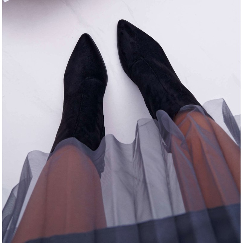 FRID Kvinnors stövlar på hälen med en Spike blixtlås mocka svart Ferol 2