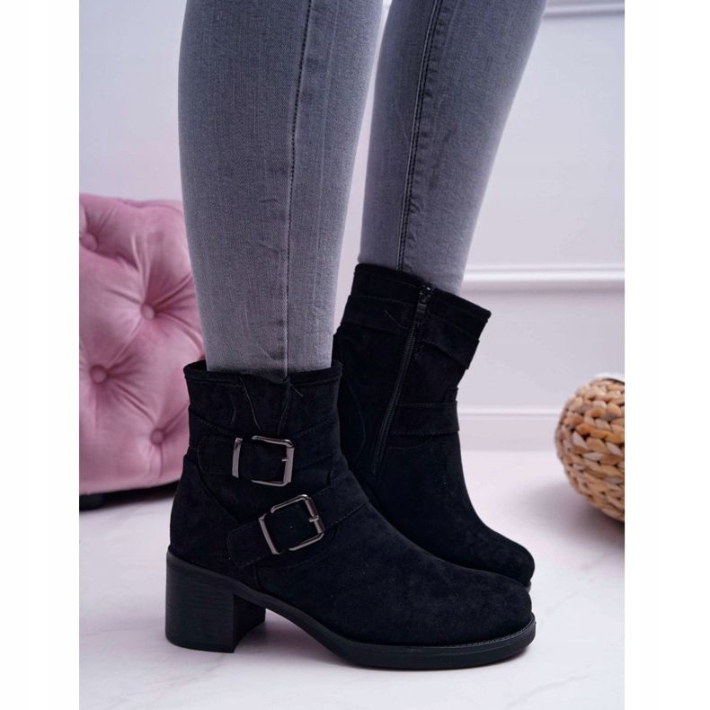 FRID Damskor på högklackig mocka svart Fagret 1