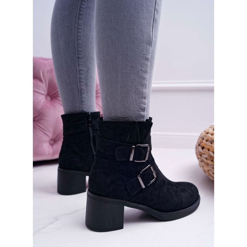 FRID Damskor på högklackig mocka svart Fagret 2