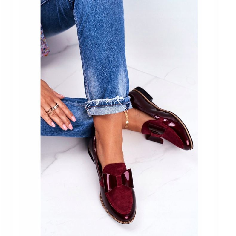 Dam Brogues Maciejka lackade loafers Burgundy 04099-44 / 00-1 röd mångfärgad 2