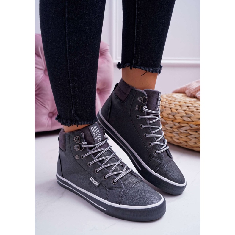 Dam Sneakers Big Star High Grey Warm EE274413 grå 2