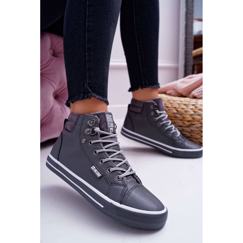 Dam Sneakers Big Star High Grey Warm EE274413 grå 1