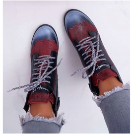 Kvinnors läder Maciejka stövlar svart 03190 mångfärgad 2