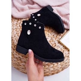 POPA Barnens svarta stövlar med kristaller Venici Flat Heel 1