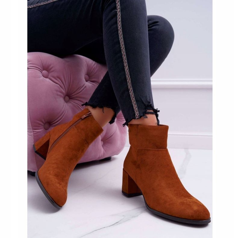 Damskor på högklackat Sergio Leone Camel BT522 brun 2