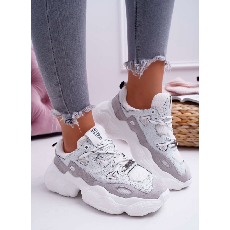 Kvinnors sportskor Big Star av Daniel Lopez White FF274430 vit mångfärgad 2