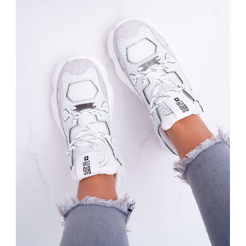 Kvinnors sportskor Big Star av Daniel Lopez White FF274430 vit mångfärgad 1