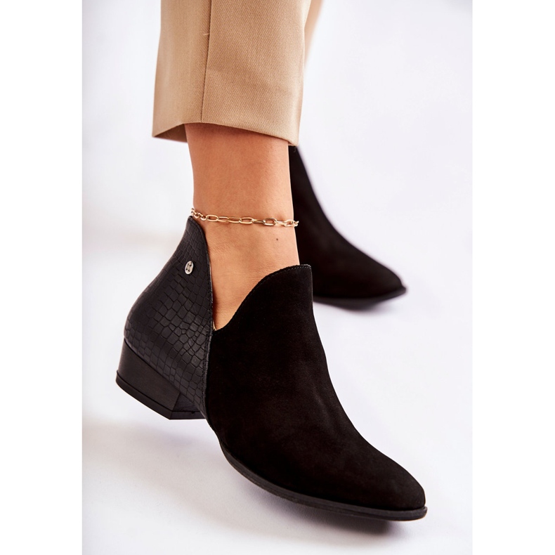 Flatstövlar för kvinnor Maciejka Läder Svart 04091-62 / 00-5 1