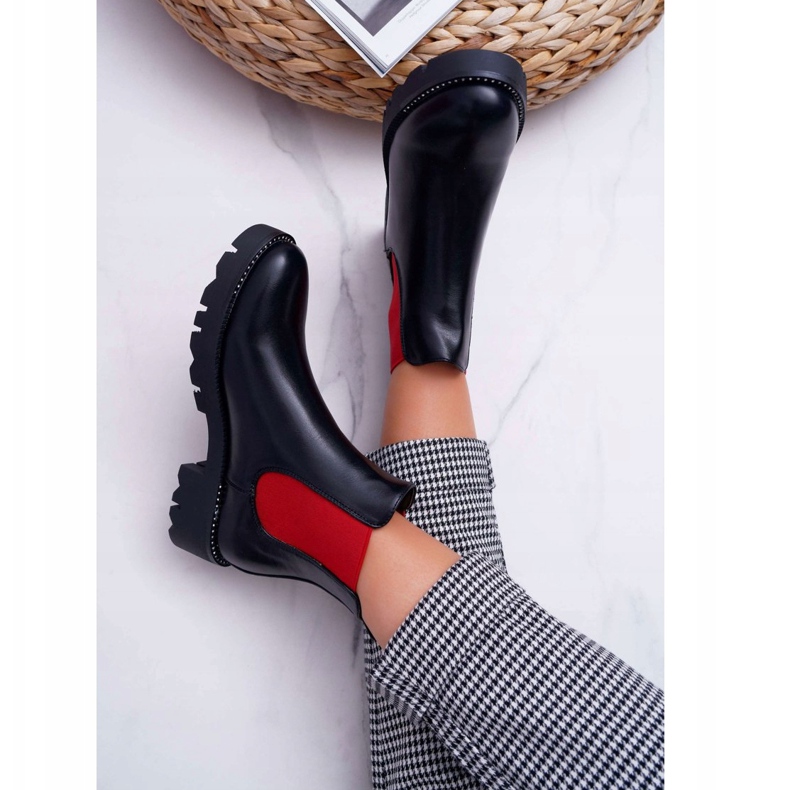 HAN Damstövlar Jodhpur -stövlar Röd suddgummi Svart Superpower 2