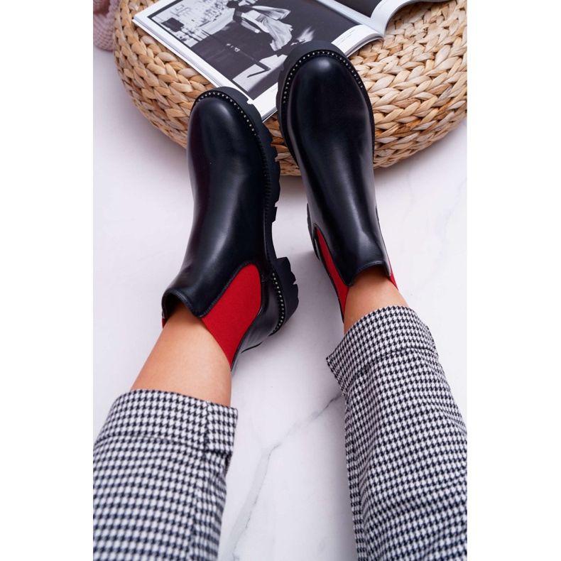 HAN Damstövlar Jodhpur -stövlar Röd suddgummi Svart Superpower 1