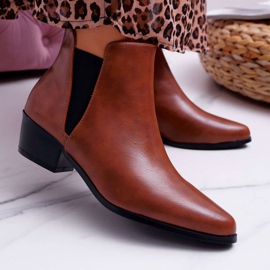 Platta stövlar för kvinnor Camel Murino brun 1