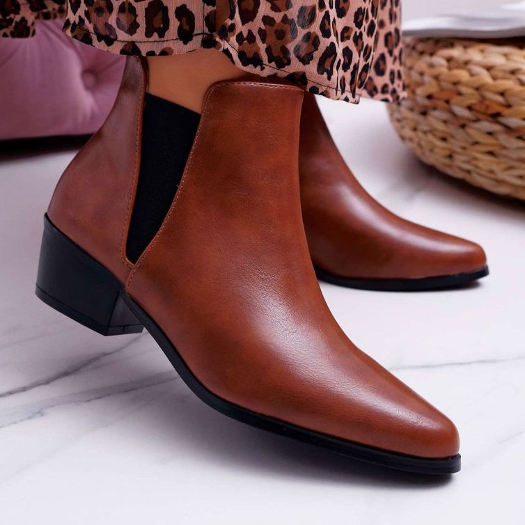 Platta stövlar för kvinnor Camel Murino brun 1