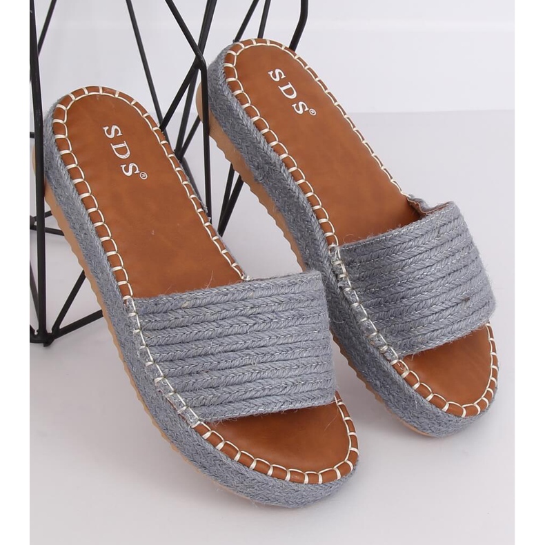 Blå espadrilles tofflor 7970-PL Denim mångfärgad 1