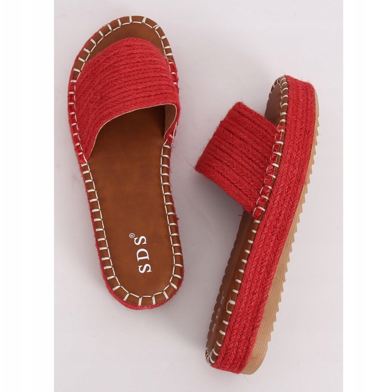 Röda espadrilles tofflor 7970-PL Röd 1