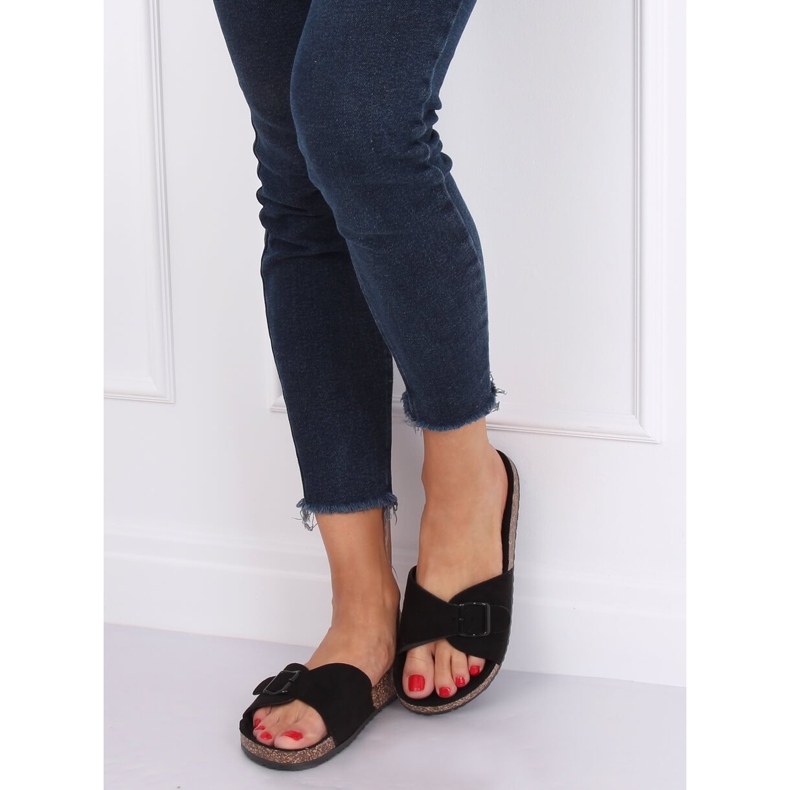 Svarta scholki tofflor 6103 Svart 1