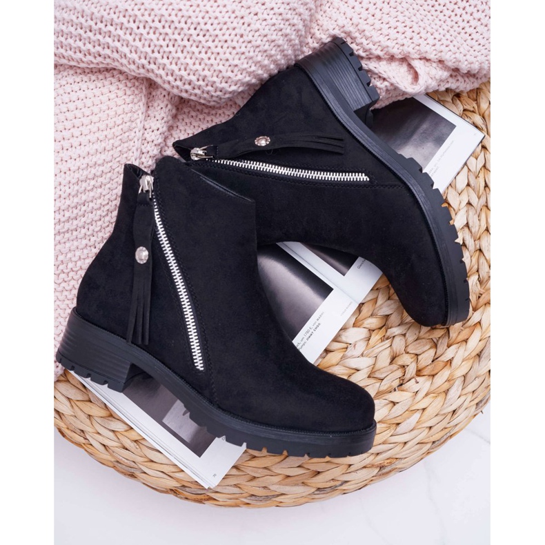 SEA Damstövlar Warm Suede Two Sliders Black Ohoo svart 1