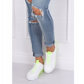 Kvinnors vita och gröna sneakers A88-23 Gröna 2