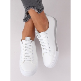 Kvinnors vita och grå sneakers R13YD1388-11 Grå 2