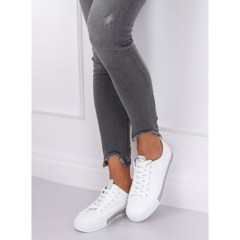 Kvinnors vita och grå sneakers R13YD1388-11 Grå 1