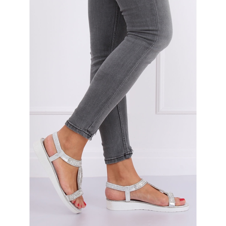 Silver sandaler för kvinnor 127-89 Silver grå 1