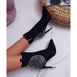 HAN Kvinnors stövlar på högklackat svart på modet sätt 1