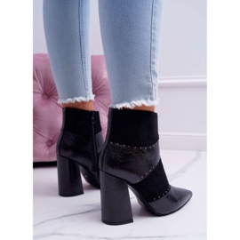 SEA Kvinnors stövlar på hög klack med nitar i Spitz RB21P svart Yango 2