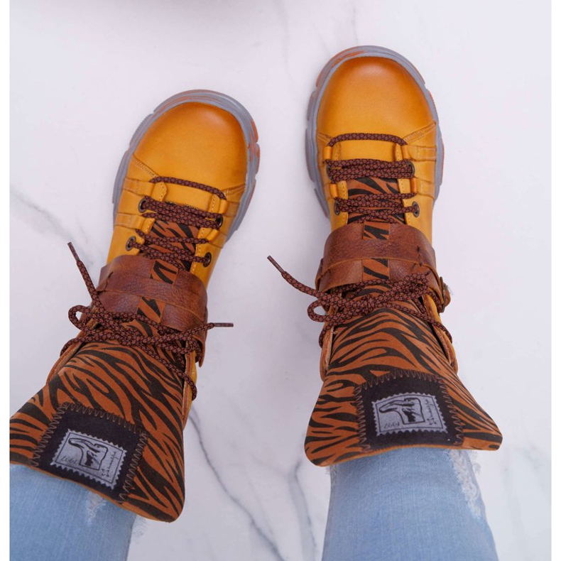 Damstövlar Läder Maciejka Gul 04218 brun 2