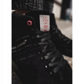 Herr Sneakers High Cross Jeans Läder Mocka Svart EE1R4057C 2