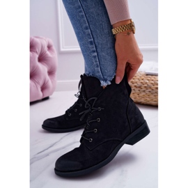 S.Barski Kvinnors höga stövlar Svart mocka Barski 75-13 1