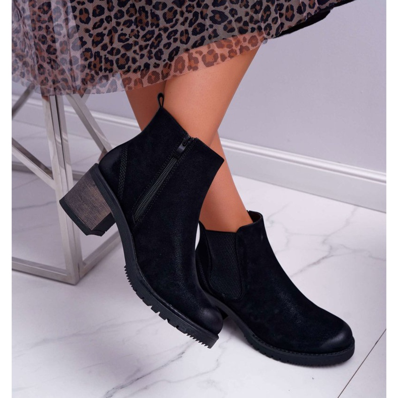 Damskor på högklackat Sergio Leone Black Br BT702 svart 2