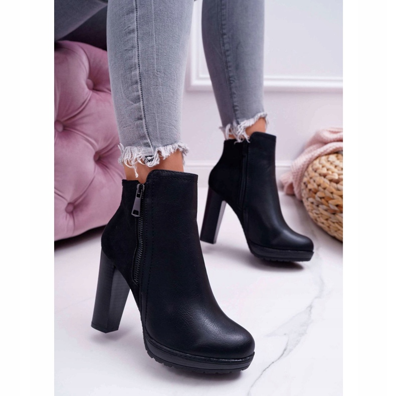 FE1 Svarta Malma damstövlar på hög klack 1