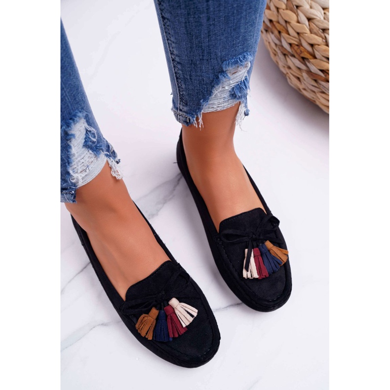 Dam Loafers Mocka Svart S.Barski A199 Mohabe 2