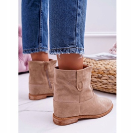 MSMG Beige Ankelstövlar för kvinnor Evana 2