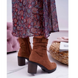 FB2 Dam stövlar på hälen mocka Camel Celma brun 2