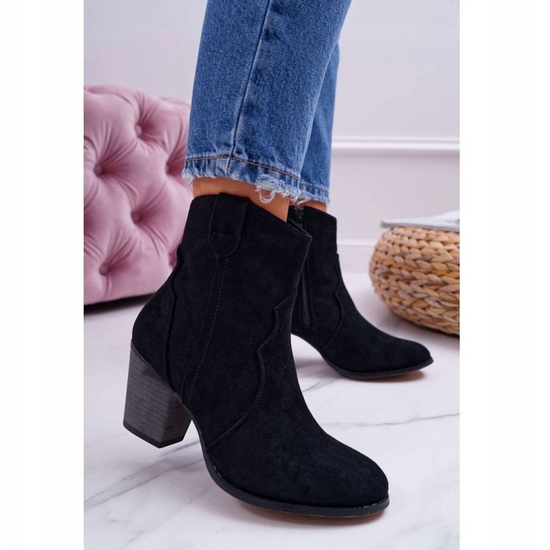 BUGO Kvinnors stövlar på hälen Nutriso Cowboystövlar svart 1