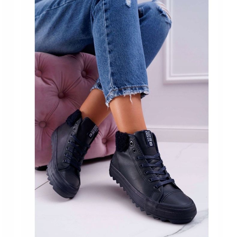 Dam Sneakers Big Star High Warm Navy EE274147 marinblå 2