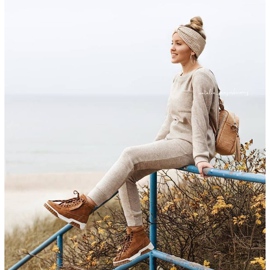 Kvinnors sportskor Big Star High Camel EE274224 brun 1