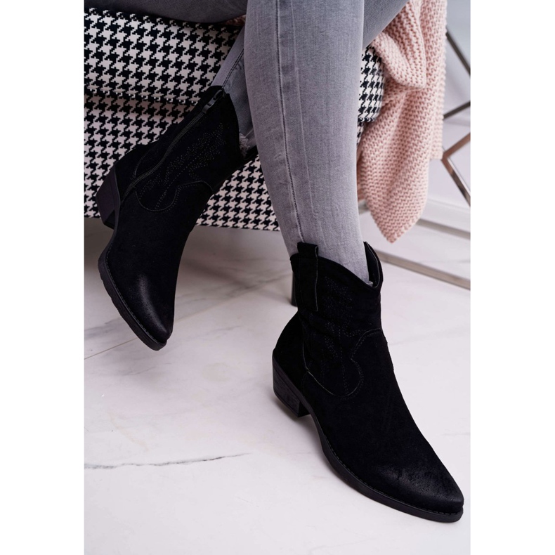 BUGO Cowboystövlar för kvinnor Mocka Black Ferders svart 2