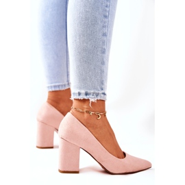 SEA Dampumps på en klack i mocka Beige Florena 1