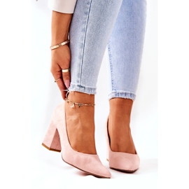 SEA Dampumps på en klack i mocka Beige Florena 2