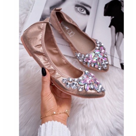 PS1 Ballerinor för kvinnor med stenar roséguldkristall rosa 1