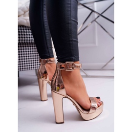 FRID Kvinnors sandaler på hög klack, plattform roséguld Huran rosa 2