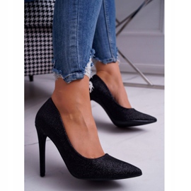 PS1 Kvinnors höga klackar Glitter Black Vivien svart 1