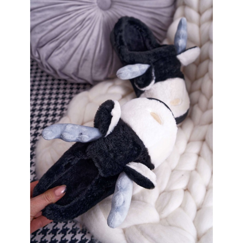 FRID Dam Tofflor Med Päls Svart Ren Deff 2