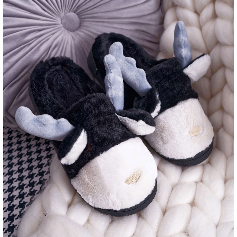 FRID Dam Tofflor Med Päls Svart Ren Deff 1