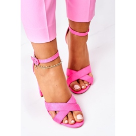 PS1 Sandaler för kvinnor på hälen mocka Fluo Fuchsia Telmen rosa 1